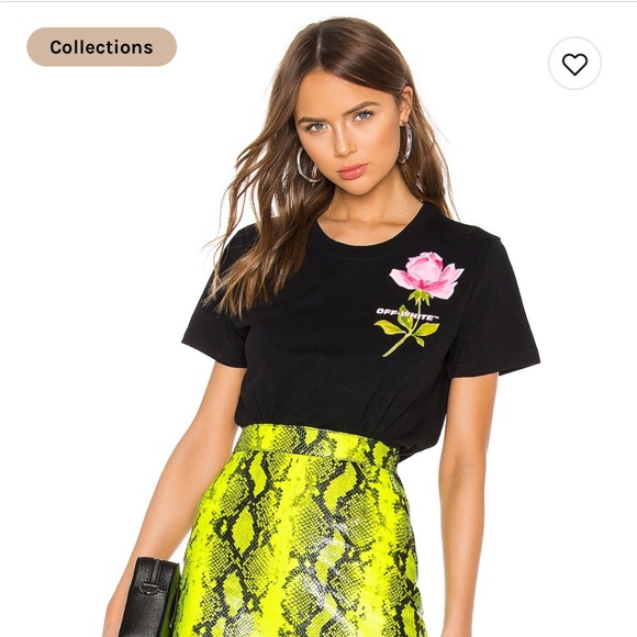 OFF-WHITE “Flowers Women’s Casual Tee” Size Small - Picture 9 of 11